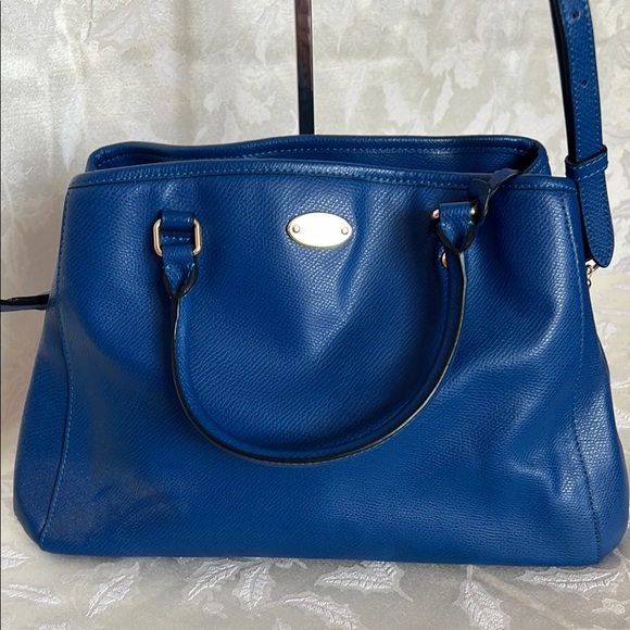 VINTAGE COACH MARGOT Blue Leather 2 Way Satchel - Picture 2 of 13